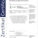 Karp GmbH Zertifikat Qualitäts-Management 9001